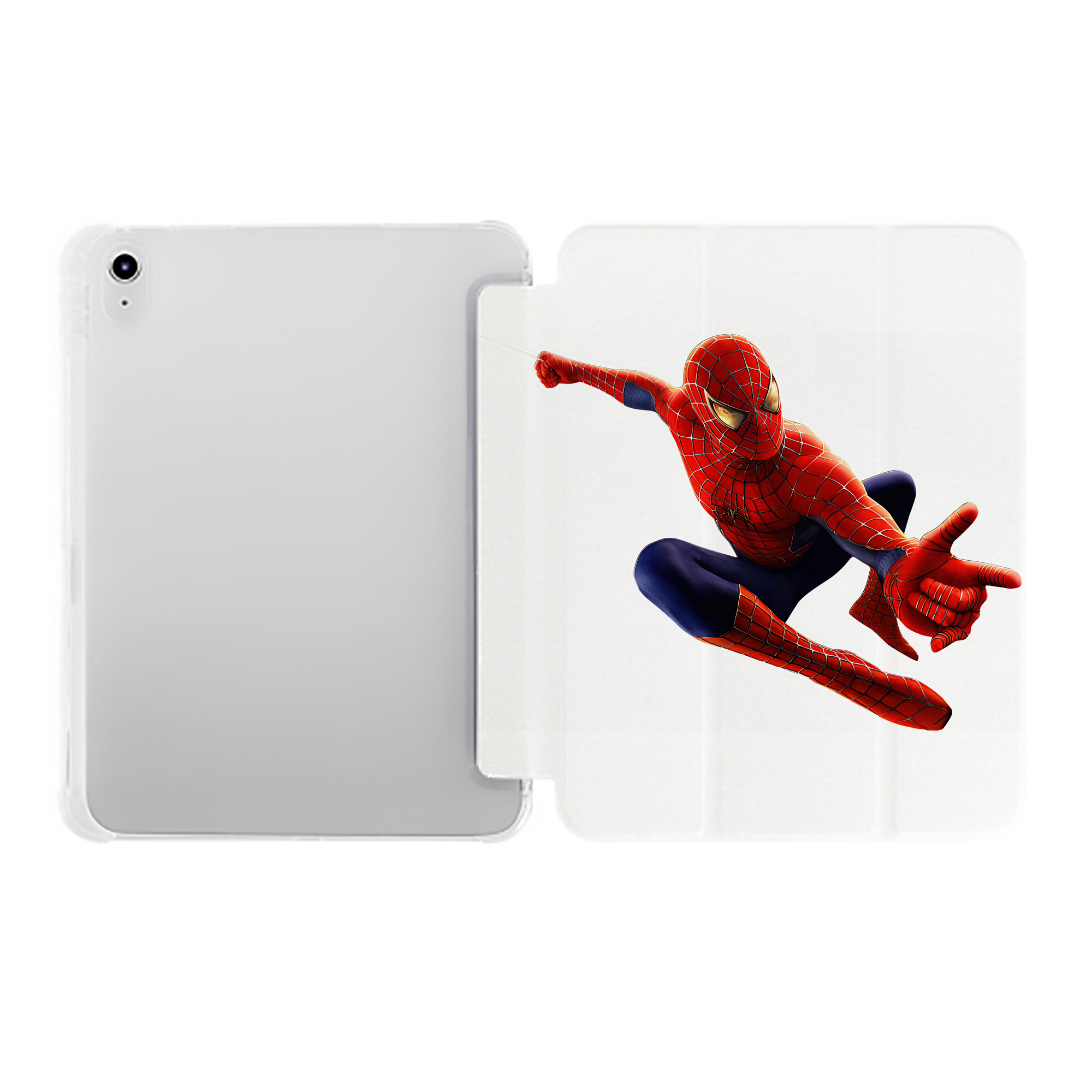 （画像用） Spider Man スパイダーマン IPad ケース ペン収納付き 三つ折りスタンド PUレザー×シリコン 対応機種9.5/10.5/10.9インチ
